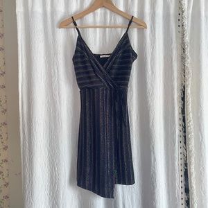 Francesca's Festive Sparkly Striped Dress